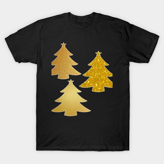 gold christmas tree T-Shirt by Deepika333